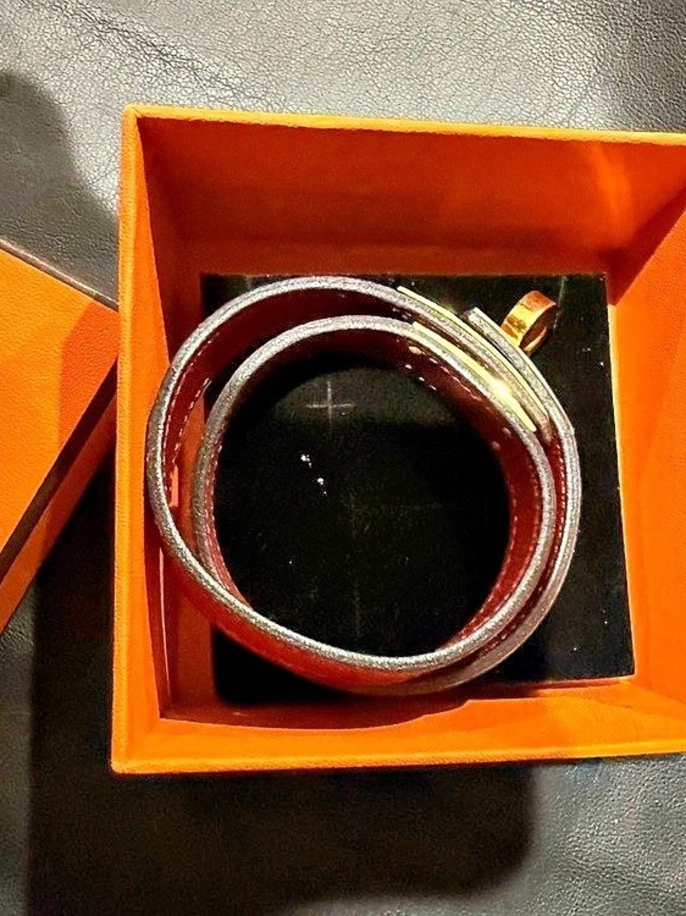 Hermès Kelly Double Tour Bracelet Red & Black 7 in